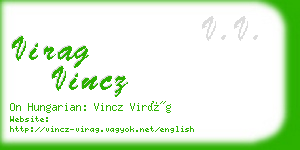 virag vincz business card